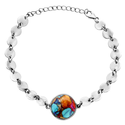 Premium Kingman Orange Dahlia Turquoise Bracelet B-1044 30-EB10297