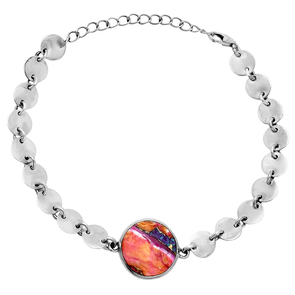 Premium Kingman Orange Dahlia Turquoise Bracelet B-1044 30-EB10298