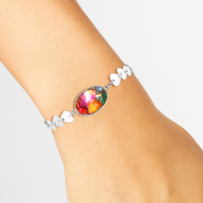 Premium Heart - Kingman Orange Dahlia Turquoise Bracelet B-1044 30-EB10300