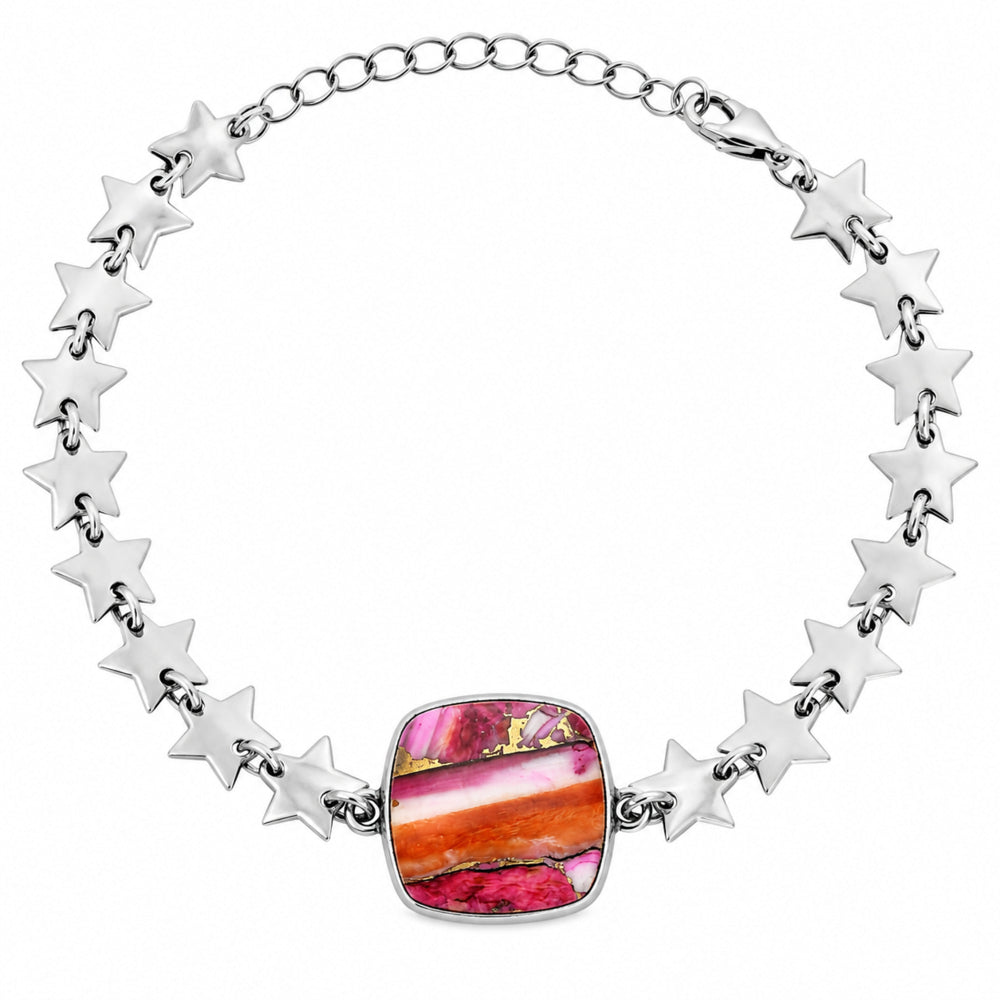Premium Star Kingman Orange Dahlia Turquoise Bracelet B-1044 30-EB10302