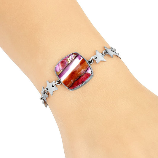 Premium Star Kingman Orange Dahlia Turquoise Bracelet B-1044 30-EB10302