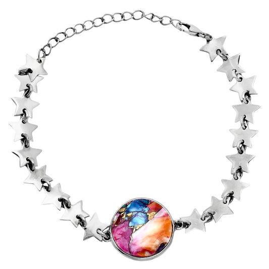 Premium Star Kingman Orange Dahlia Turquoise Bracelet B-1044 30-EB10303
