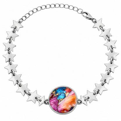 Premium Star Kingman Orange Dahlia Turquoise Bracelet B-1044 30-EB10303