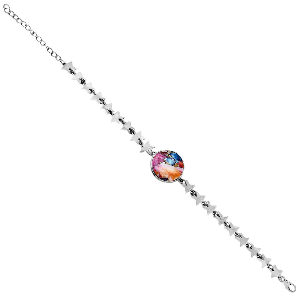 Premium Star Kingman Orange Dahlia Turquoise Bracelet B-1044 30-EB10303