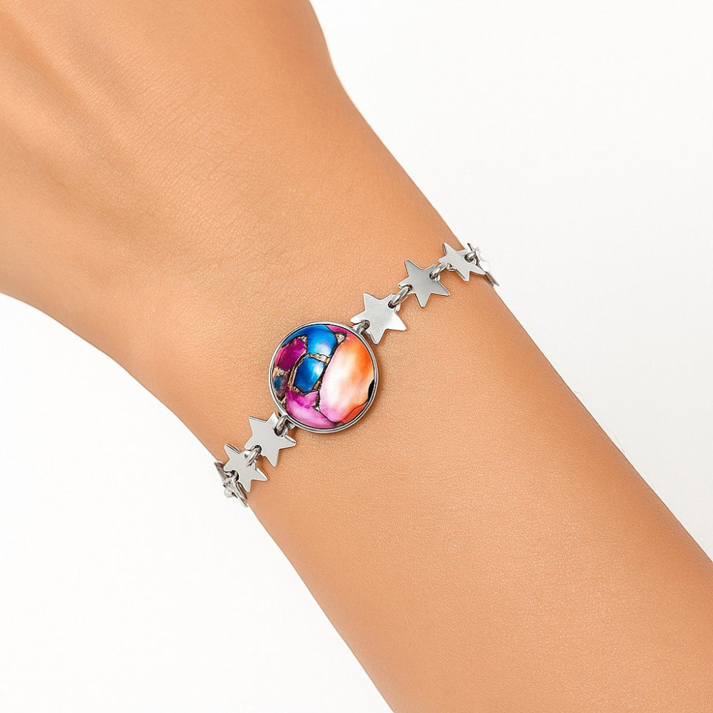 Premium Star Kingman Orange Dahlia Turquoise Bracelet B-1044 30-EB10303