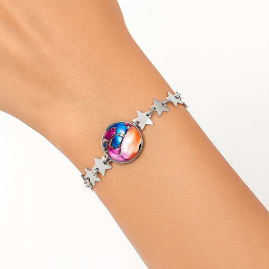 Premium Star Kingman Orange Dahlia Turquoise Bracelet B-1044 30-EB10303