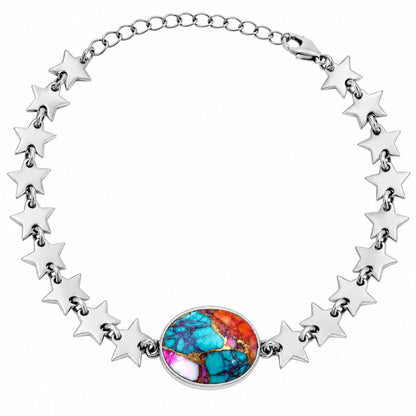 Premium Star Kingman Orange Dahlia Turquoise Bracelet B-1044 30-EB10304