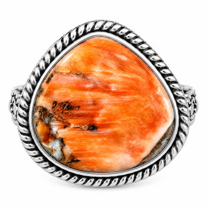 Premium Quality Kingman Orange Dahlia Turquoise Ring size-8 R-1067 30-ER11570