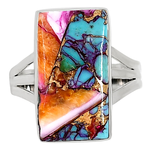 Kingman Orange Dahlia Turquoise Ring size-10 R-1003 30-ER15106