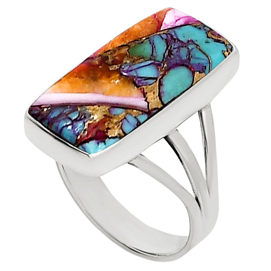 Kingman Orange Dahlia Turquoise Ring size-10 R-1003 30-ER15106