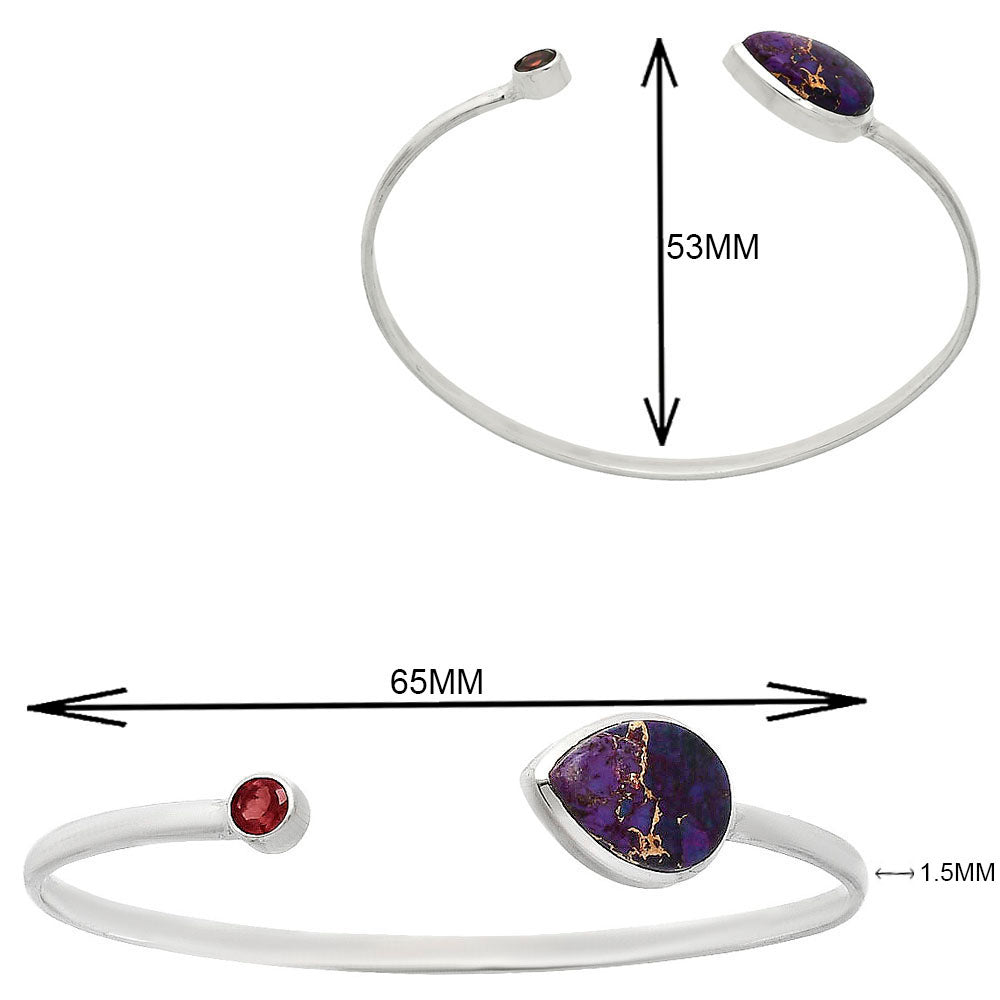 Premium Copper Purple Turquoise & Garnet Cuff Bangle Bracelet B-1004 31-EB10306