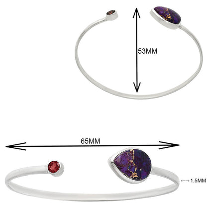 Premium Copper Purple Turquoise & Garnet Cuff Bangle Bracelet B-1004 31-EB10306