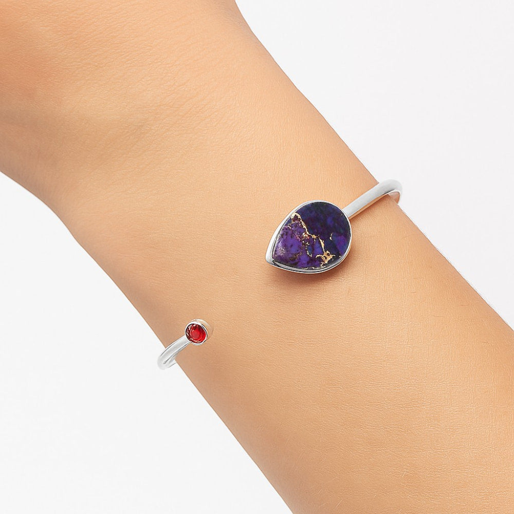 Premium Copper Purple Turquoise & Garnet Cuff Bangle Bracelet B-1004 31-EB10306