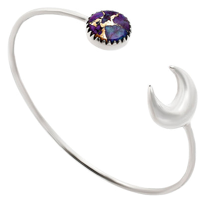 Crescent Moon - Copper Purple Turquoise Cuff Bangle Bracelet B-1046 31-EB10308