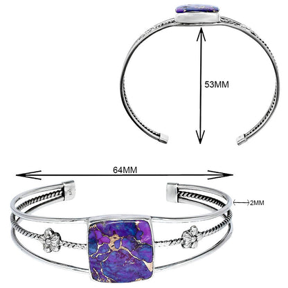 Premium Quality Copper Purple Turquoise Cuff Bangle Bracelet B-1012 31-EB10311