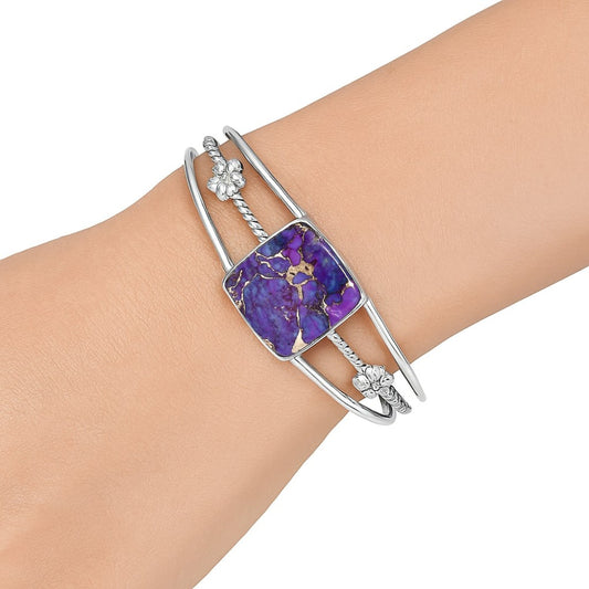 Premium Quality Copper Purple Turquoise Cuff Bangle Bracelet B-1012 31-EB10311