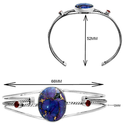 Premium Copper Purple Turquoise & Garnet Cuff Bangle Bracelet B-1011 31-EB10312