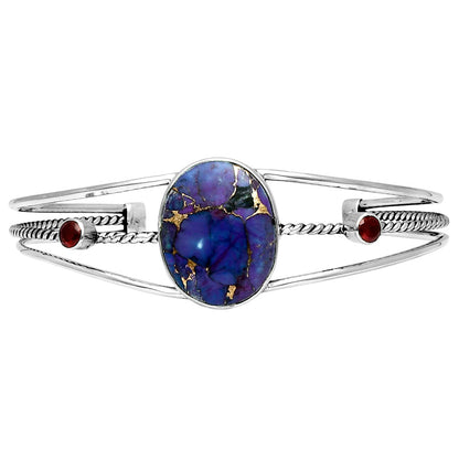 Premium Copper Purple Turquoise & Garnet Cuff Bangle Bracelet B-1011 31-EB10312