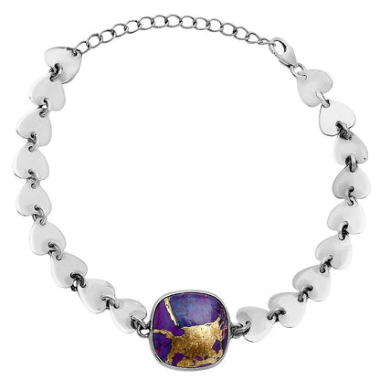Premium Heart - Copper Purple Turquoise Bracelet B-1044 31-EB10313