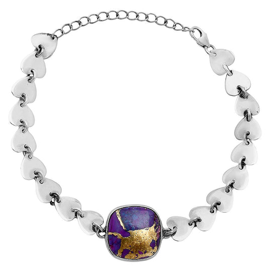 Premium Heart - Copper Purple Turquoise Bracelet B-1044 31-EB10313