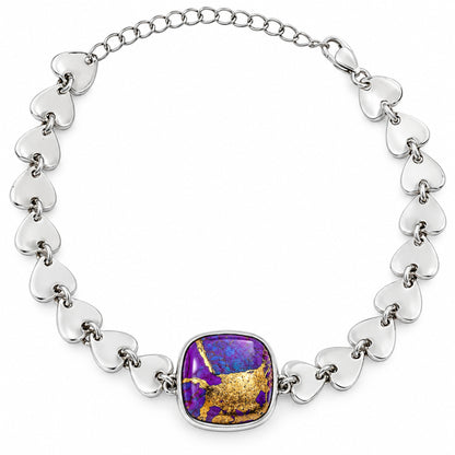 Premium Heart - Copper Purple Turquoise Bracelet B-1044 31-EB10313