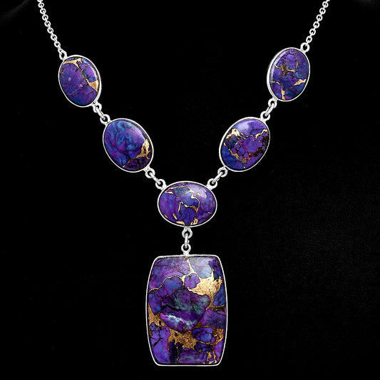 Premium Quality Copper Purple Turquoise - Arizona Necklace N-1013 31-EN10094