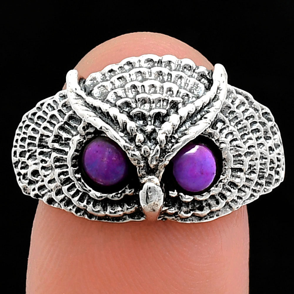 Premium Quality Owl - Copper Purple Turquoise Ring size-9.5 R-1022 31-ER12018