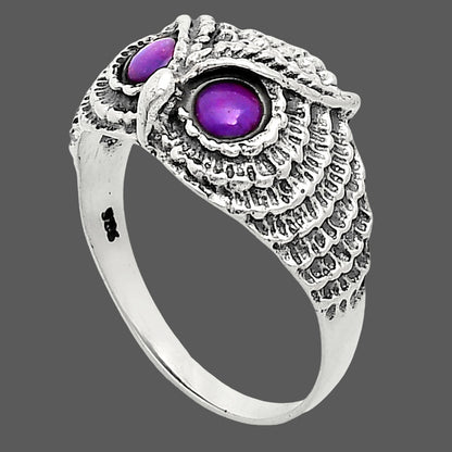 Premium Quality Owl - Copper Purple Turquoise Ring size-9.5 R-1022 31-ER12018