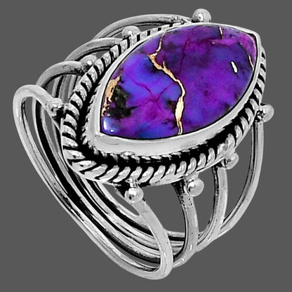 Premium Quality Copper Purple Turquoise Ring size-7 R-1010 31-ER12030