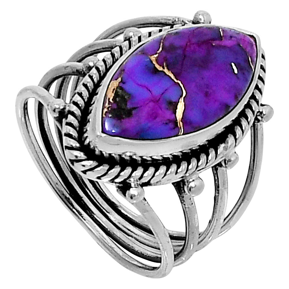 Premium Quality Copper Purple Turquoise Ring size-7 R-1010 31-ER12030