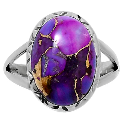 Premium Copper Purple Turquoise Ring size-6 R-1074 31-ER12078
