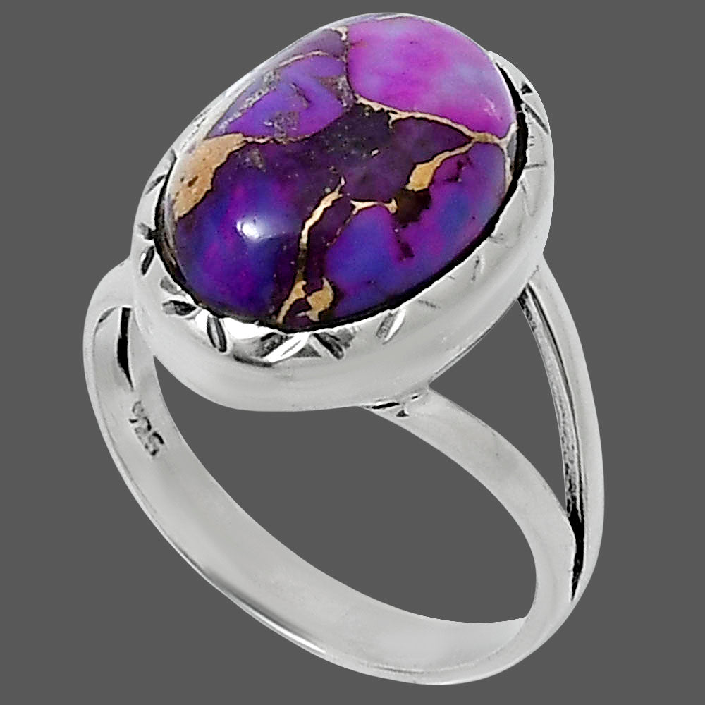 Premium Copper Purple Turquoise Ring size-6 R-1074 31-ER12078