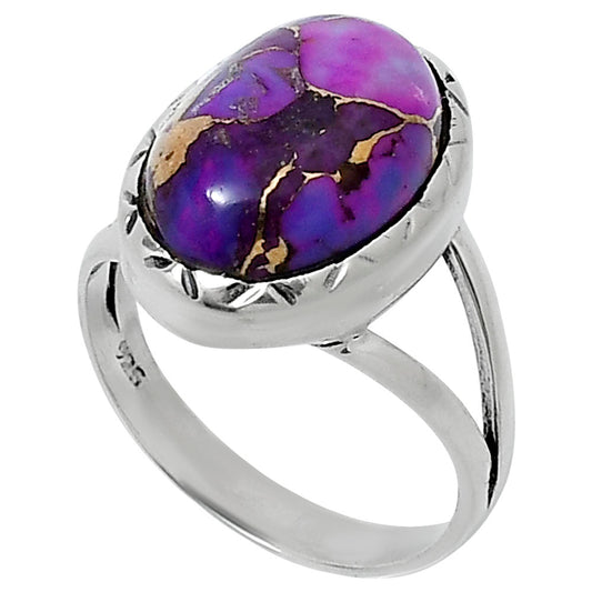 Premium Copper Purple Turquoise Ring size-6 R-1074 31-ER12078