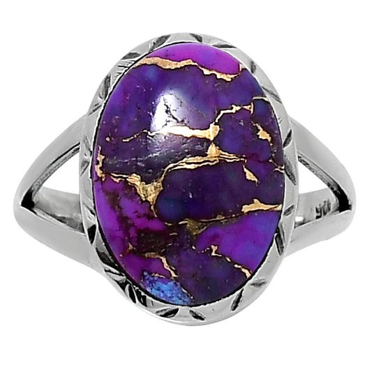 Premium Copper Purple Turquoise Ring size-6 R-1074 31-ER12084