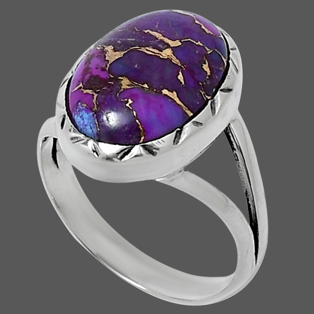 Premium Copper Purple Turquoise Ring size-6 R-1074 31-ER12084