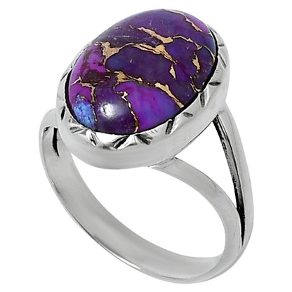 Premium Copper Purple Turquoise Ring size-6 R-1074 31-ER12084