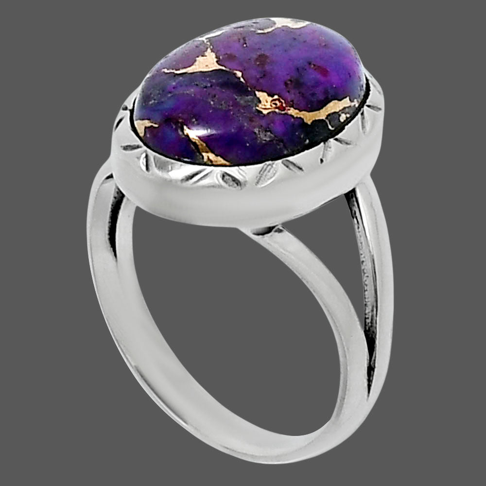 Premium Copper Purple Turquoise Ring size-6 R-1074 31-ER12087