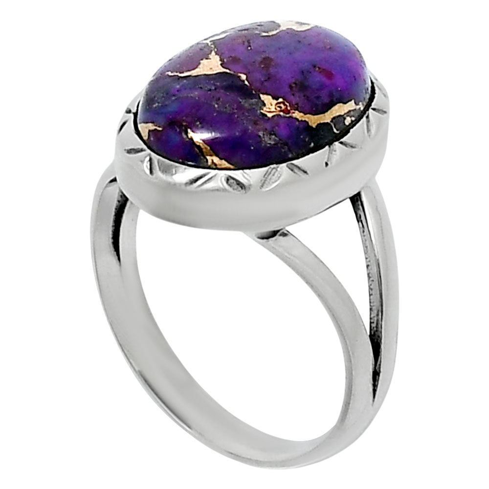 Premium Copper Purple Turquoise Ring size-6 R-1074 31-ER12087