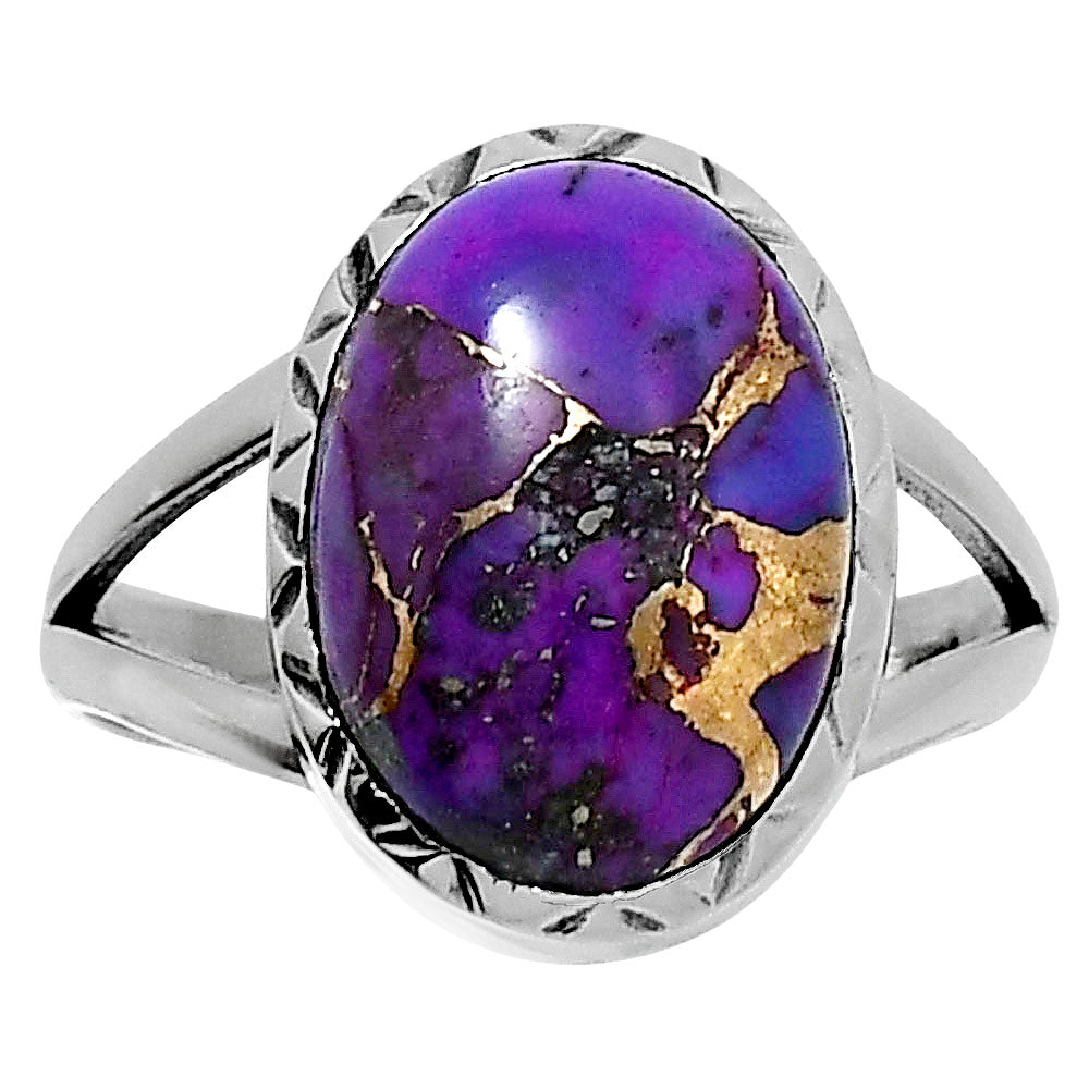 Premium Copper Purple Turquoise Ring size-7 R-1074 31-ER12100