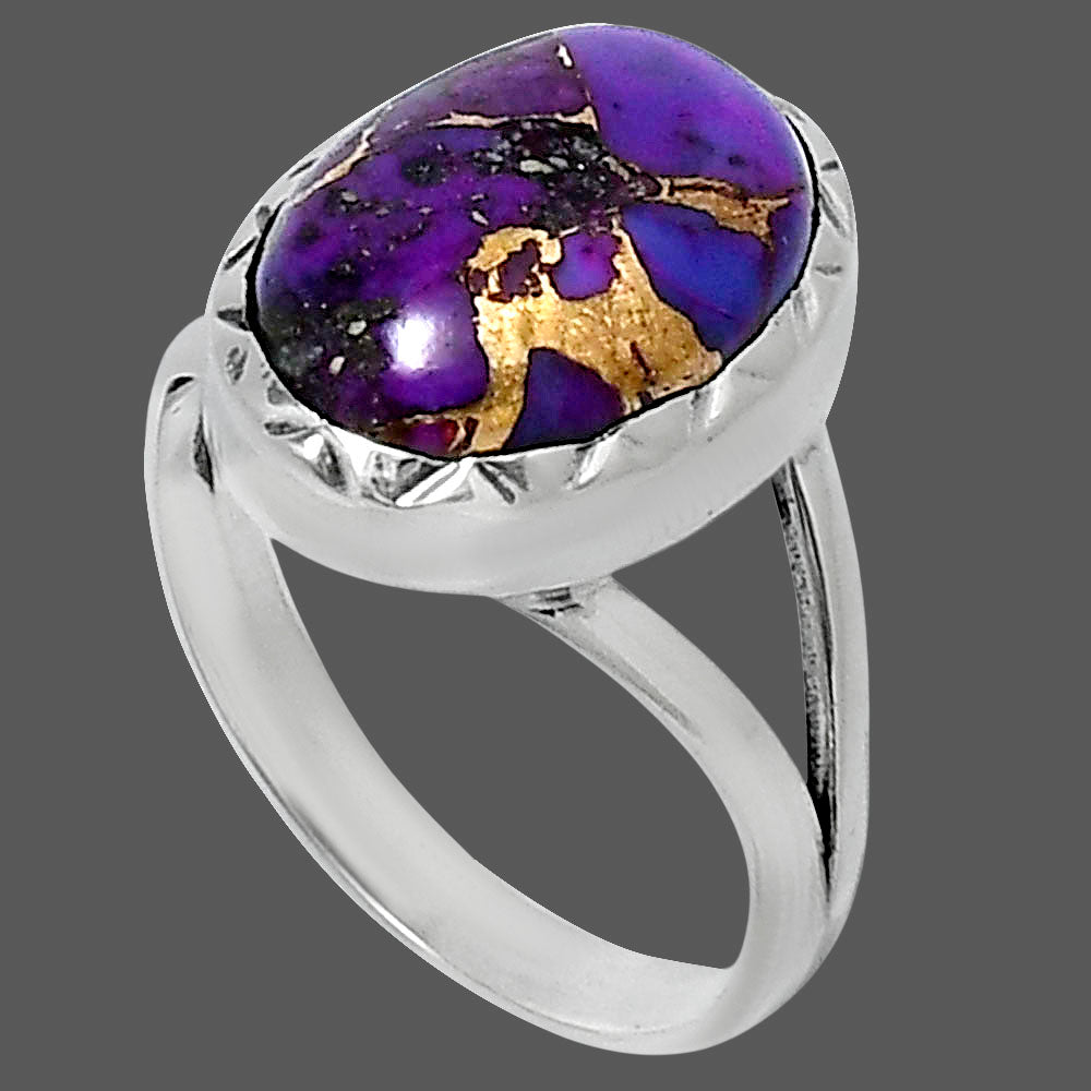 Premium Copper Purple Turquoise Ring size-7 R-1074 31-ER12100