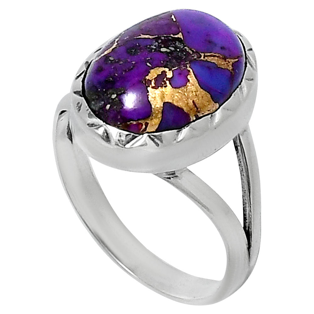 Premium Copper Purple Turquoise Ring size-7 R-1074 31-ER12100