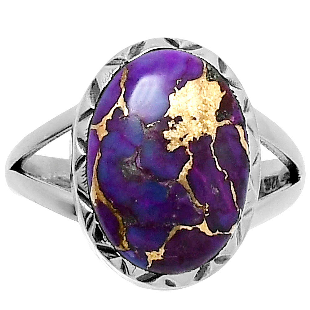 Premium Copper Purple Turquoise Ring size-7 R-1074 31-ER12102