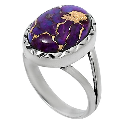 Premium Copper Purple Turquoise Ring size-7 R-1074 31-ER12102