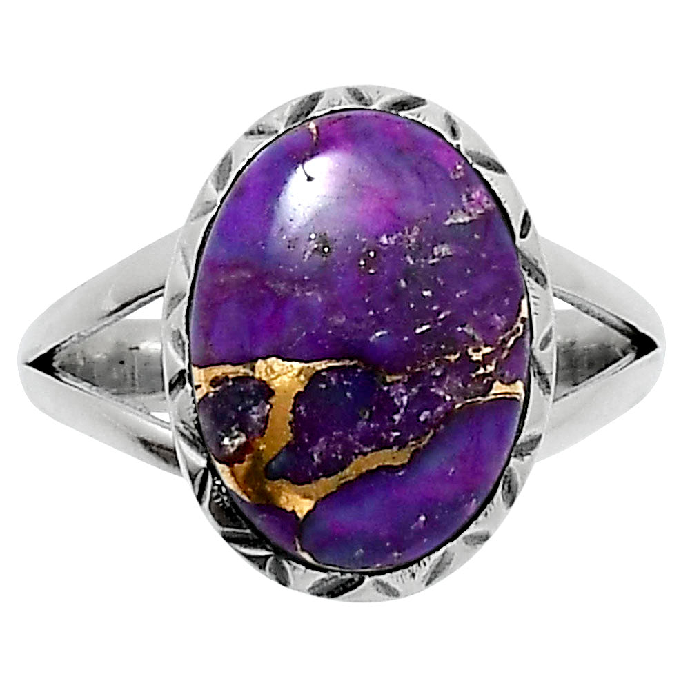 Premium Copper Purple Turquoise Ring size-8 R-1074 31-ER12106