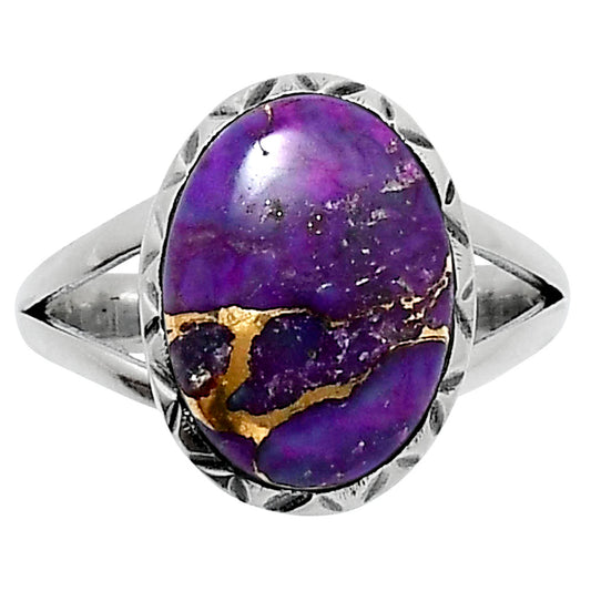 Premium Copper Purple Turquoise Ring size-8 R-1074 31-ER12106