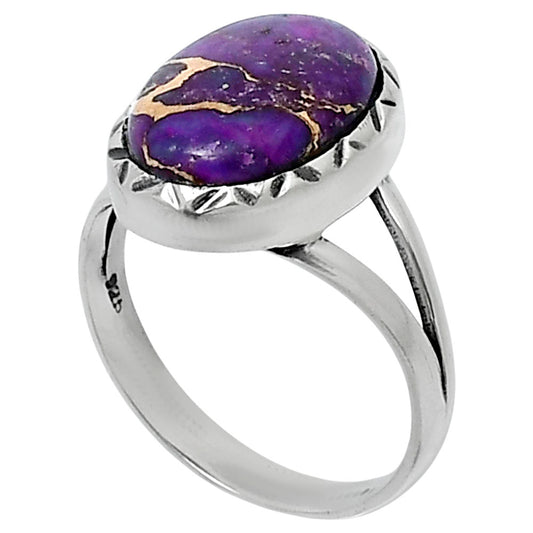Premium Copper Purple Turquoise Ring size-8 R-1074 31-ER12106