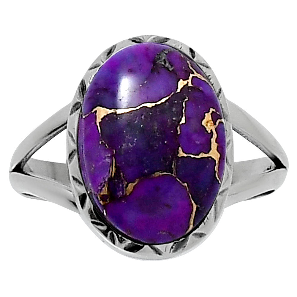Premium Copper Purple Turquoise Ring size-8 R-1074 31-ER12107