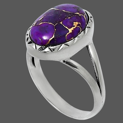 Premium Copper Purple Turquoise Ring size-8 R-1074 31-ER12107