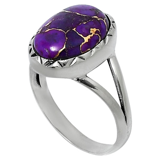 Premium Copper Purple Turquoise Ring size-8 R-1074 31-ER12107