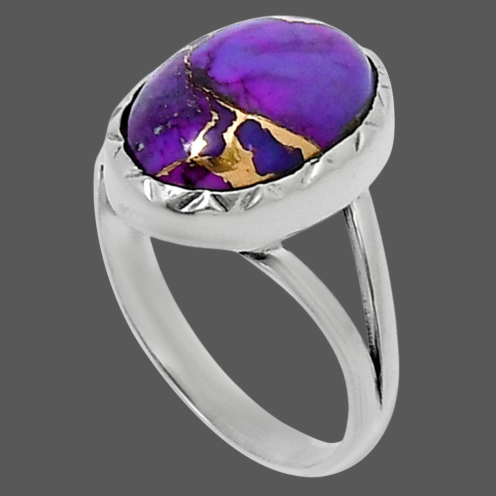 Premium Copper Purple Turquoise Ring size-8 R-1074 31-ER12109